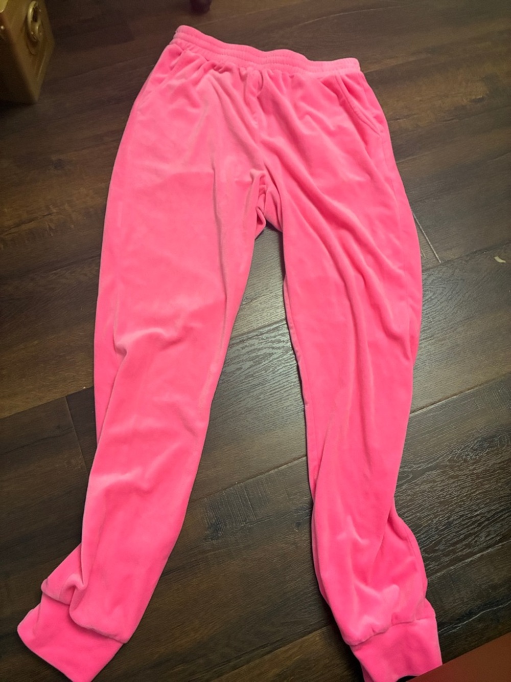 HOT & DELICIOUS HOT PINK BARBIE Cozy VELOUR Plush Jogger Pants Sweatpants SZ L